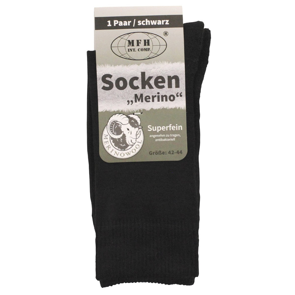 Socken Merino schwarz / oliv 40 % Merino Wolle