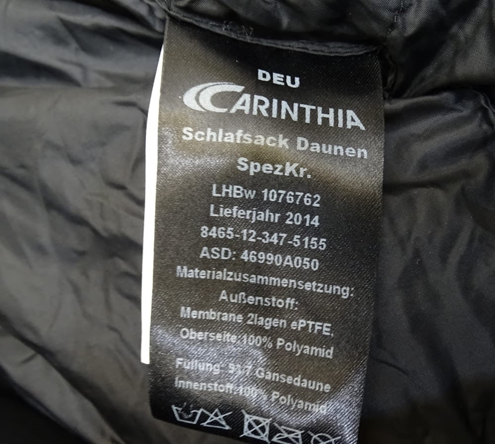 Original Bundeswehr KSK Daunenschlafsack Winter Schwarz - 57 Grad